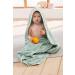 Erwin M ller Hooded Bath Towel - Mint-White Appliqu Terry Cloth 140x140 cm | International Shipping - Buy Online on GoSupps.com