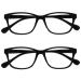 UV Reader Black Lightweight Comfortable Reading Glasses Value 2 Pack Designer Style Men Women UVR2PK026 +2.50 +2.50 Diopters