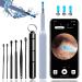 Ear Wax Removal Tool Camera - Anti-Fall Off Eartip Visual Ear Cleaner with Camera and Light Wireless Otoscope Waterproof Earwax Removal Kit for iPhone Android (White)