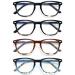 EYEURL 4-Pack Blue Light Blocking Reading Glasses for Women/Men Round Computer Readers Eyeglasses Round Readers for Women 4pack-mix 3.5 x