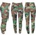 Vakkest Women's High Waist Cargo Camo Pants | Slim Fit Camouflage Joggers with Belt | Army Green XX-Large - Buy Online on GoSupps.com