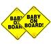 ONEBRAND Baby on Board Sign for Car - Baby on Board Car Warning Sign - 2 pieces - Sticker Sign for Car Warning with Suction Cups Waterproof and Durable Clearly Visible Sign.