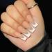 24pcs Long Coffin False Nails French White Tip Stick on Nails Press on Nails Removable Glue-on Nails Fake Nails Nail Art Accessories 0223Y42