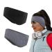 KUTOLAKI Ear Warmers Headband for Women and Men, 2 Pack Earbands Sports Earmuff Headband Set, Fleece Ear Covers Headbands Moisture Wicking and Stay Warm for Running, Hiking, Riding (Black, Gray)