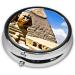 Buy Pyramids of Egypt Round Pill Box - 3 Compartment Mini Travel Organizer for Vitamins & Medicines - Buy Online on GoSupps.com