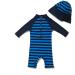 Baby Boys Sunsuit UPF 50+ Sun Protection One Piece with Zipper Swimwear & Sun Hat - Stripe Turtle 9-12 Months - Buy Online on GoSupps.com