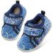 JOINFREE Baby Girl First Walking Shoes Anti-Slip Plush Baby Boys Slipper Shoes Cozy Toddlers Shoes 2.5/3 UK Child Blue