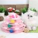 Suhaco 4 Level Roller Cat Toy with Colorful Moving Balls | Interactive Teaser Kitten Toy | Pink - Buy Online on GoSupps.com