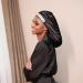 Satin Queen Bonnet with Rhinestones - Black Silk Sleep Cap for Women and Girls - Buy Online on GoSupps.com