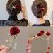 2PCS Hair Clip  Red Rose Hair Claws French Style Twist Hair Barrette Non Slip Jaw Banana Hair Accessories for Women