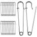 BEADNOVA 4 Inch Large Safety Pins for Clothes Big Heavy Giant Safety Pin for Fashion  Sewing  Quilting  Blankets  Upholstery  Laundry and Craft (10cm  20pcs)