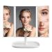 Makeup Mirror Vanity Mirror with Lights  3 Color Lighting Modes 52 LED Trifold Mirror  1X 2X 3X Magnification  Touch Control  Dual Power Supply  360 Degree Adjustable Stand Portable LED Makeup Mirror