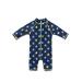 Baby Boys Sunsuit UPF 50+ Sun Protection All in One with Zipper Swimwear with Sun Hat(Navy 9-12Months) Navy Star 9-12 Months