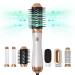 6 in 1 Hair Styler Hot Air Stylers Hair Dryer Fast Drying Hot Air Brush Set with Auto Air Hair Curler Wand Volumizer Round Brush Hair Straightener Brush for All Hair Types White