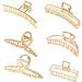 6 Pcs Hair Claw Clips for Women Girls Metal Golden Nonslip Large Hair Claw Clip Nonslip Strong Hold Hair Clips Crescent Hairpin for Thick Thin Hair Fashion Hair Styling Accessories