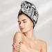 Hair Towel Wrap - Quick-Dry Turban with Button | Skull & Palm Leaves Design for Effortless Hair Drying - Buy Online on GoSupps.com