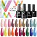Joytii Gel Nail Polish Set  24Pcs Gel Nail Polish Kit with No Wipe Glossy/Matte Top Coat and Base Coat  UV/LED Soak Off Gel Polish for Manicure and Pedicure Nail DIY Salon Berries and Nuts