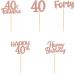 40 Pieces Rose Gold Glitter 40th Birthday Cupcake Toppers | Perfect for Teen Party Decorations - Buy Online on GoSupps.com