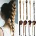 21" Claw Jaw Braiding Hair Piece Fishtail Braids Clip in Hair Extensions Braid Ponytail Extension with a Claw/Jaw Clip Silver Gray