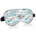 WELLDAY Sleep Mask Ceramic Tile Floral Leaf Night Eye Shade Cover Soft Comfort Blindfold Blockout Light Adjustable Strap for Men Women