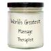 Massage Therapist Gifts from Men - World's Greatest Massage Therapist 9oz Vanilla Soy Candle for Graduation Unique Gifts White