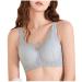 XWSM pockets BH Daily Post Surgical mastectomy BH with breast prosthesis bags women women cotton wireless full bralette xxxxl/xxxx-large blue