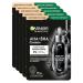 Garnier Masque en tissu purifiant et hydratant Skin Active Pure Charcoal pour peaux normales mixtes effet d tox matant avec charbon acide hyaluronique LHA et th noir lot de 5