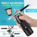 Airbrush Kit with Air Compressor Rechargeable Cordless Airbrush Gun Portable Handheld Airbrush Set for Makeup Cake Decor Model Coloring Nail Art Tattoo Simple Operation Easy Cleaning Black - Buy Online on GoSupps.com