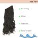 Cybelleza 18inch Long Curly Hair Extension Invisible Secret Wire Crown Hair Extensions Clip in One Piece Wavy Natural Synthetic Hairpiece for Women (Dark Brown) 18" - Curly Dark Brown - Buy Online on GoSupps.com