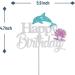 Tenhaisi Silver Glitter Happy Birthday Cake Topper - Under the Sea Theme Party Decorations Baby Shower 1st 2nd Decors Dolphin Sign Supplies - Buy Online on GoSupps.com