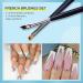 Oblique French Tip Nail Art Brush Set | Manicure Clean-Up & Design Pen | UV Gel & Acrylic Painting | Fine Hair | Black Handle - NB113 - Buy Online on GoSupps.com