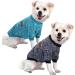 Hualisiji dog sweater Small dog chihuahua sweater dogs hoodie dogs knitting sweaters warm and light with a soft texture elasticity easy to wear (blue+navy blue l) 2Pcs blue+navy blue L