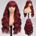 Emmor red wig with pony curly synthetic women's wig long heat-resistant wig for everyday use natural and convenient red-A
