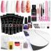 Poly Nail Gel Kit, Phoenixy 6 Colors Poly Nail Extension Gel Kit with 36W LED U V Nail Lamp Basic Nail Art Tools All In One Manicure Starter Kit Gift Classics