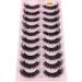 10pairs Densely Curled 3d Faux Mink Eyelashes For Natural-looking Lengthening Cross-over Voluminous Curly Lashes Suitable For Daily Wear And Stage Makeup (Style 3)