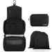 Januts Hanging Travel Toiletry Bag for Women Mens Wash Bag Make up Bags Waterproof Travel Toiletries Makeup Bag Girls Multifunctional Cosmetic Organizer with 2 Drawstring Bags Black