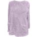 Fuzzy Tops for Women - Casual Solid Color Round Neck Long Sleeve Blouse | Purple Sweatshirt with Pocket - Buy Online on GoSupps.com