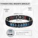MagEnergy Titanium Steel Magnetic Bracelet for Men - Double Row Ultra Strength Magnets, Adjustable Links, Removal Tool - Blue-4 Element Wristband - Buy Online on GoSupps.com