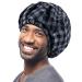 Large Waterproof Shower Cap for Men - Kenllas Reusable Adjustable Bath Cap for Dreadlock Braids Curly Hair (Gray)