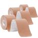 3 Rolls Waterproof & Breathable Kinesiology Tape - Athletic Elastic Knee Taping for Ankle Wrists Knees Muscle Pain Relief Ideal for Gym Running Tennis Swimming and Football White