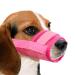 Yaodhaod dogs muzzle nylon mesh breathable and comfortable quick-seated dog injection with adjustable straps biting chewing and barking (s pink) s pink