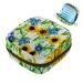 MUOOUM Menstrual Pad Bag Zipper Sanitary Napkin Bag Tampons Collect Bags for Women Girls (Sunflower Blue Flowers) Multi-colored 4