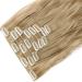 SEGO Clip-in Hair Extensions Set - 8 Piece Wavy Real Hair Extensions in Medium Blonde & Ash Blonde (61cm & 60cm) - Buy Online on GoSupps.com