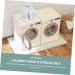 Baluue 2 Sets Washing Storage Bucket Stackable Storage Drawers Laundry White Wrought Iron - Buy Online on GoSupps.com