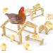 Ensayeer Bamboo Chicken Perch with Mirror, Strong Roosting Bar for coop and brooder, Training Perch for Large Bird, Hens, Parrots, Macaw, Easy to Assemble and Clean, Fun Toys for Chicken 4 in 1 Chicken perches