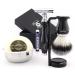 Haryali London Shaving Kit - 6 Pc Shaving Kit - Double Edge Safety Razor - Synthetic Hair Shaving Brush - Shaving Stand - Shaving Soap - Shaving Bowl - Alum - Black Color Shaving Set