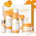 Vitamin C Skincare Set 5Pcs Skincare Gift Set With Cleanser Toner Face Serum Face Cream And Eye Cream Facial Kit for Women 5-In-1 Skin care Gift Set Moisturizing Skincare Set For Women Men