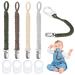 Aolso pacifier chains cotton pacifier chains 4PCs baby pacifier chain clips pacifier chains for girls and boys pacifier braided pacifier chain dark green/coffee/beige/gray