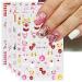 JMEOWIO 10 Sheets Christmas Pink Nail Art Stickers Decals Self-Adhesive Snowflake Winter Holiday Cute Elk Nail Supplies Nail Art Design Decoration Accessories