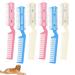 6 Pieces Hair Cutter Comb with Blades Pet Razor Comb Double Sides Removal Comb Dual Side Cutting Scissors for DIY Shorten Shape Thin Hair Gently Grooming Cutting Dogs Hair (Pink White Blue)